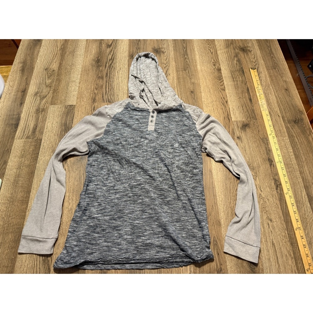 Broken Threads Shirt, Men's Size Small, Gray, Long Sleeve with Hoodie